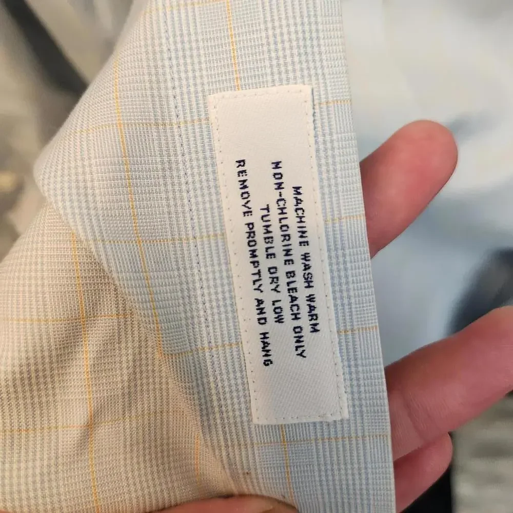 Brooks Brothers Slim Fit Non-Iron Dress Shirt - Light Blue Plaid- 16 4/5 - Picture 8 of 9